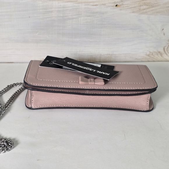 Karl Lagerfeld Paris Kosette Mini Shoulder Bag in a blush pink - Picture 5 of 11